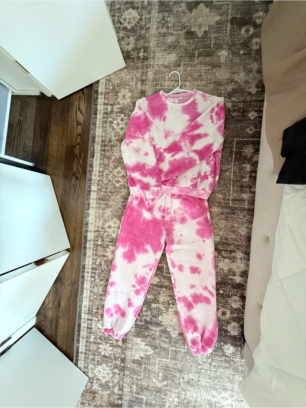 Girls Pink Tie-Dye Footie One-Piece Romper